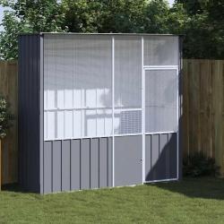 Cage à oiseaux anthracite 215x78x200 cm acier galvanisé alsavelo