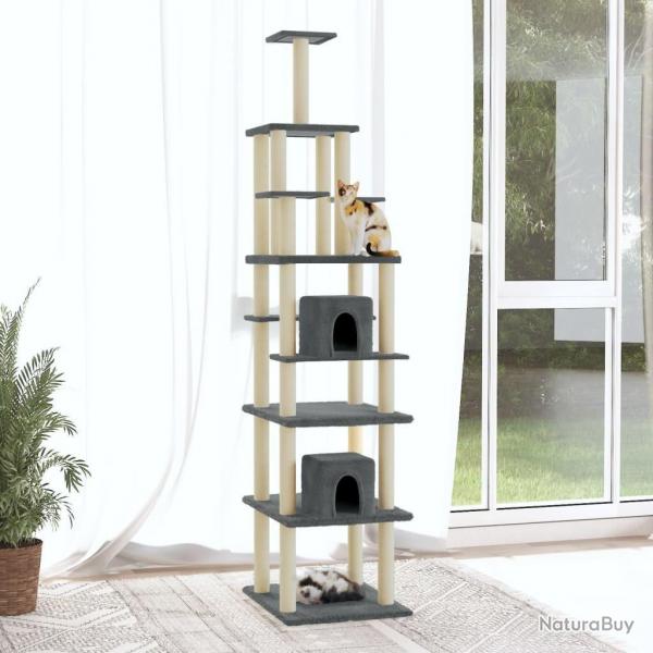 Arbre  chat avec griffoirs en sisal Gris fonc 216 cm alsavelo