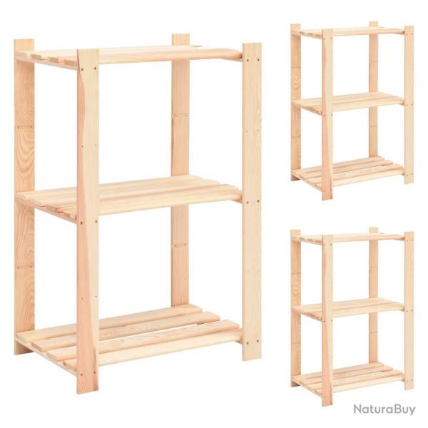tagres de rangement  3 niveaux 3 pcs 60x38x90 cm Pin 150 kg alsavelo