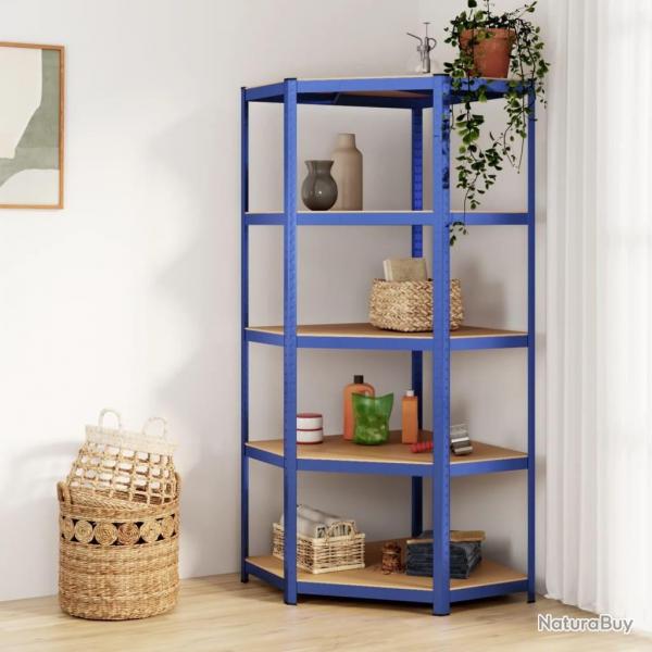 tagre d'angle  5 niveaux Bleu Acier et bois d'ingnierie alsavelo