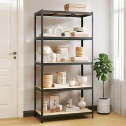 Étagère de rangement 5 niveaux Anthracite Acier bois ingénierie alsavelo