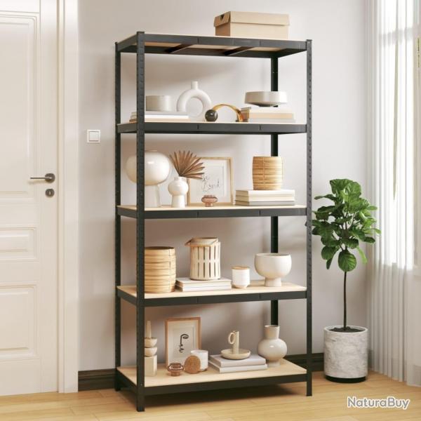 tagre de rangement 5 niveaux Anthracite Acier bois ingnierie alsavelo
