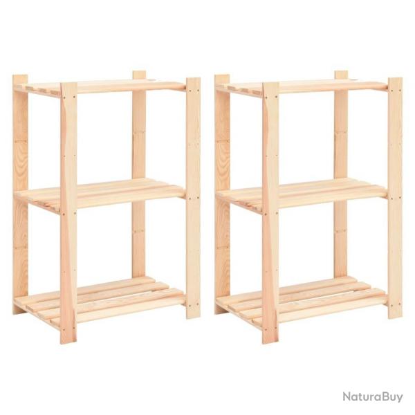 tagres de rangement  3 niveaux 2 pcs 60x38x90 cm Pin 150 kg alsavelo