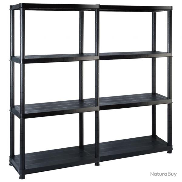 tagre de rangement  4 niveaux Noir 122x30,5x130 cm Plastique alsavelo
