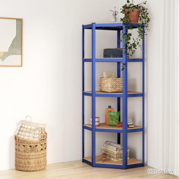 tagre d'angle  5 niveaux Bleu Acier et bois d'ingnierie alsavelo