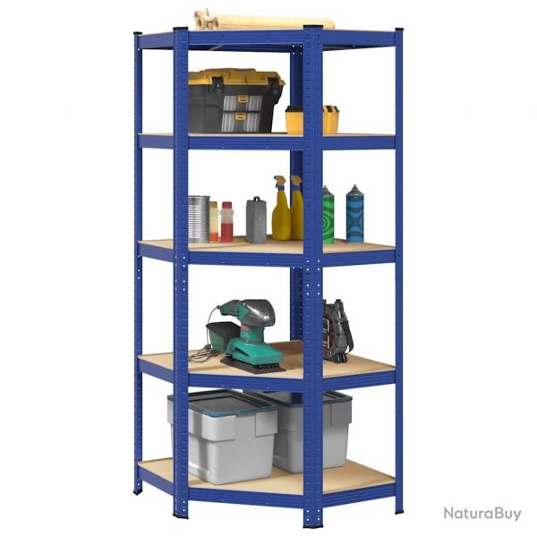 tagre d'angle  5 niveaux Bleu Acier et bois d'ingnierie alsavelo