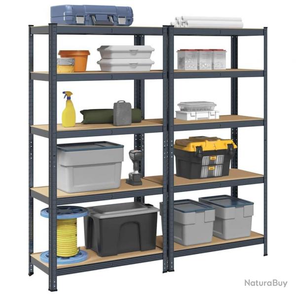 tagre  5 niveaux 2 pcs anthracite acier et bois ingnierie alsavelo