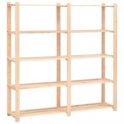 Étagère de stockage 5 niveaux 170x38x170 cm Pin solide 500 kg alsavelo