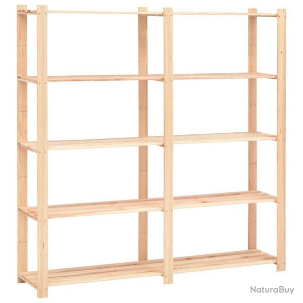 tagre de stockage 5 niveaux 170x38x170 cm Pin solide 500 kg alsavelo