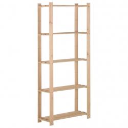 Étagère de stockage 5 niveaux 80x28,5x170 cm Bois de pin massif alsavelo