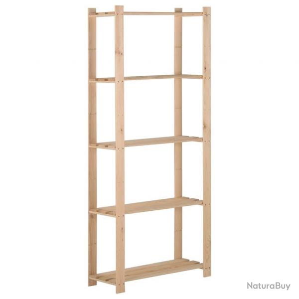tagre de stockage 5 niveaux 80x28,5x170 cm Bois de pin massif alsavelo