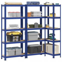 Étagères de rangement à 5 niveaux 3 pcs Bleu alsavelo