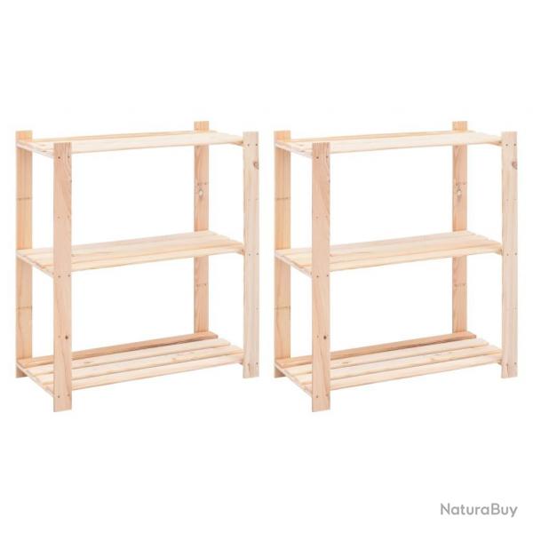 tagres de rangement  3 niveaux 2 pcs 80x38x90 cm Pin 150 kg alsavelo