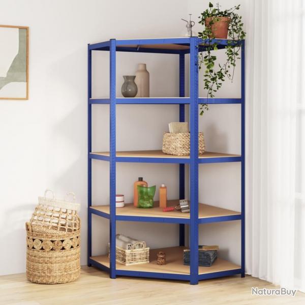 tagre d'angle  5 niveaux Bleu Acier et bois d'ingnierie alsavelo