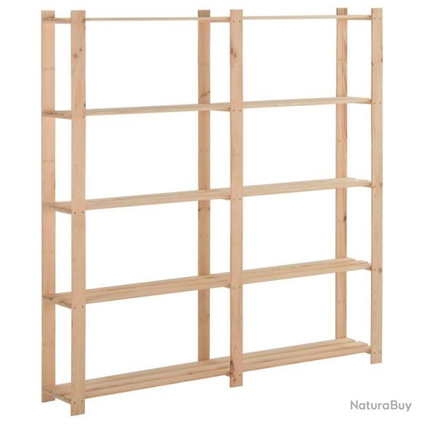 tagre de stockage 5 niveaux 170x28,5x170cm Bois de pin massif alsavelo