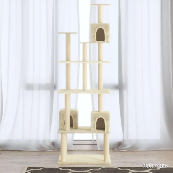Arbre  chat avec griffoirs en sisal Crme 188 cm alsavelo