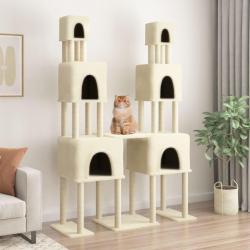 Arbre à chat avec griffoirs en sisal Crème 199 cm alsavelo