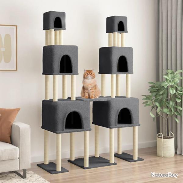 Arbre  chat avec griffoirs en sisal Gris fonc 199 cm alsavelo
