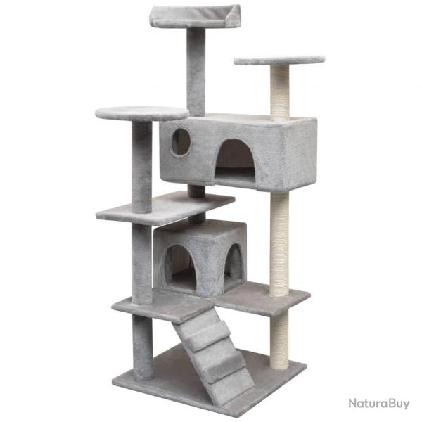 Arbre  chat avec griffoirs en sisal 125 cm Gris alsavelo