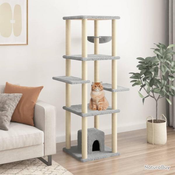 Arbre  chat avec griffoirs en sisal Gris clair 154 cm alsavelo