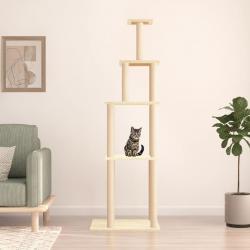 Arbre à chat avec griffoirs en sisal crème 183 cm alsavelo