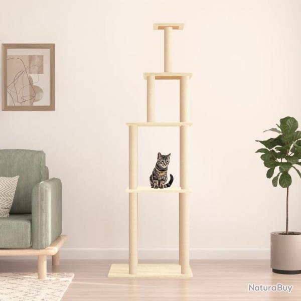 Arbre  chat avec griffoirs en sisal crme 183 cm alsavelo