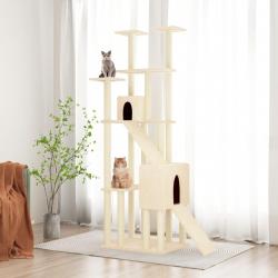 Arbre à chat avec griffoirs en sisal Crème 190 cm alsavelo