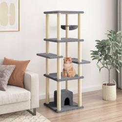 Arbre à chat avec griffoirs en sisal Gris foncé 154 cm alsavelo