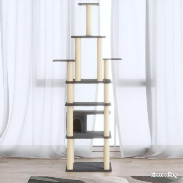 Arbre  chat avec griffoirs en sisal Gris fonc 183 cm alsavelo