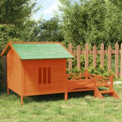 Chenil marron 159x120x88,5 cm bois de pin solide alsavelo