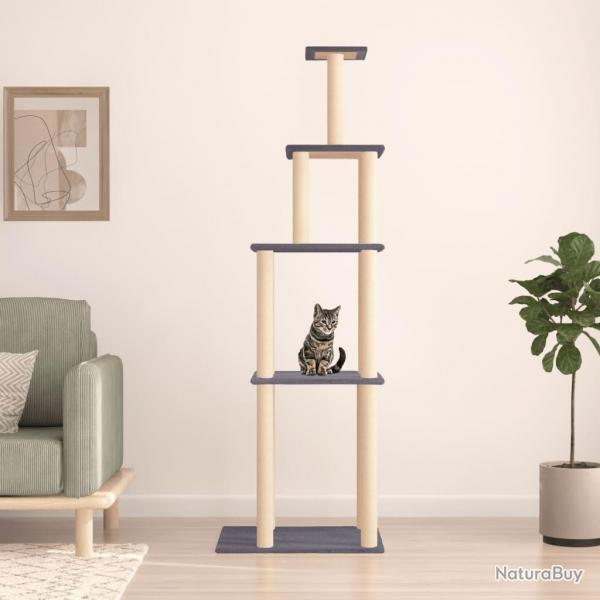 Arbre  chat avec griffoirs en sisal gris fonc 183 cm alsavelo