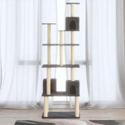 Arbre à chat avec griffoirs en sisal Gris foncé 188 cm alsavelo