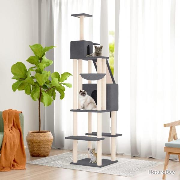 Arbre  chat avec griffoirs en sisal Gris fonc 201 cm alsavelo