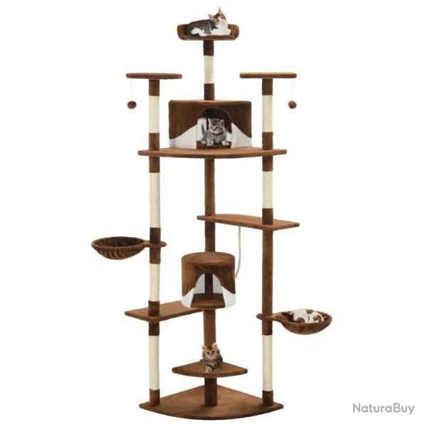 Arbre  chat avec griffoirs en sisal 203 cm Marron et Blanc alsavelo