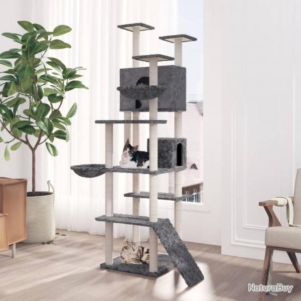 Arbre  chat avec griffoirs en sisal Gris fonc 191 cm alsavelo