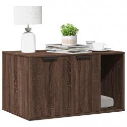 Meuble de bac à litière pour chat chêne marron bois ingénierie alsavelo