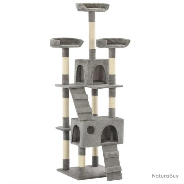 Arbre  chat avec griffoirs en sisal 170 cm Gris alsavelo