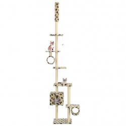 Arbre à chat avec griffoirs en sisal 260 cm Beige Motif pattes alsavelo