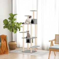 Arbre à chat avec griffoirs en sisal Gris clair 176 cm alsavelo