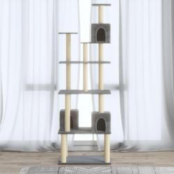 Arbre à chat avec griffoirs en sisal Gris clair 188 cm alsavelo