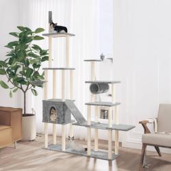 Arbre à chat avec griffoirs en sisal Gris clair 279 cm alsavelo