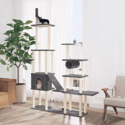 Arbre à chat avec griffoirs en sisal Gris foncé 279 cm alsavelo