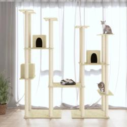 Arbre à chat avec griffoirs en sisal Crème 174 cm alsavelo