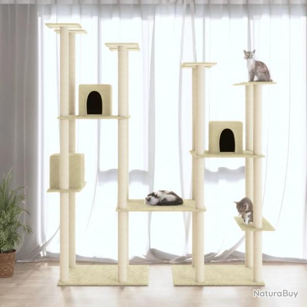Arbre  chat avec griffoirs en sisal Crme 174 cm alsavelo