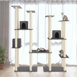Arbre à chat avec griffoirs en sisal Gris foncé 174 cm alsavelo