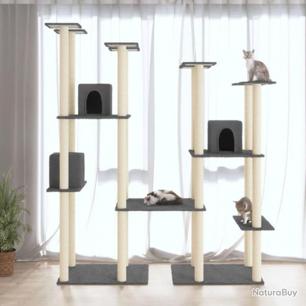 Arbre  chat avec griffoirs en sisal Gris fonc 174 cm alsavelo