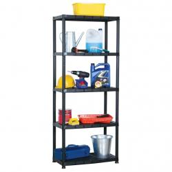 Étagère de rangement à 5 niveaux Noir 71x38x170 cm Plastique alsavelo