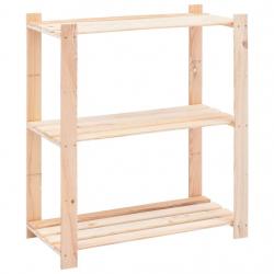 Étagère de stockage 3 niveaux 80x38x90 cm Pin solide 150 kg alsavelo