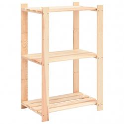 Étagère de stockage 3 niveaux 60x38x90 cm Pin solide 150 kg alsavelo