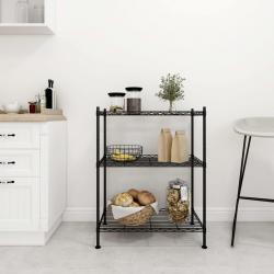 Étagère de rangement 3 niveaux 60x35x76 cm noir 150 kg alsavelo
